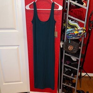 Forever 21 Dark Teal Ribbed Midi Dress